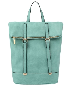 Fashion Buckle Flap Backpack GLM003 TURQUOISE